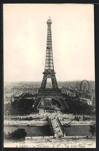 AK Paris, La Tour Eiffel, Eiffelturm, Panorama