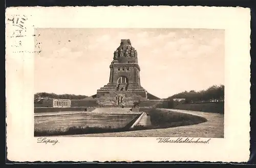 AK Leipzig, Blick zum Völkerschlachtdenkmal