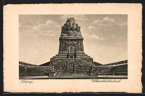 AK Leipzig, Völkerschlachtdenkmal, Gott mit uns