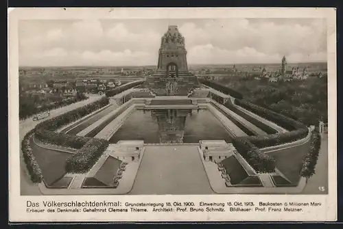 AK Leipzig, Völkerschlachtdenkmal mit Parkanlagen