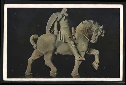 AK Leipzig, Völkerschlachtdenkmal, Modell der 324 Reiter...