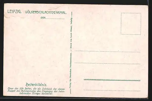 AK Leipzig, Völkerschlachtdenkmal, Modell der 324 Reiter...