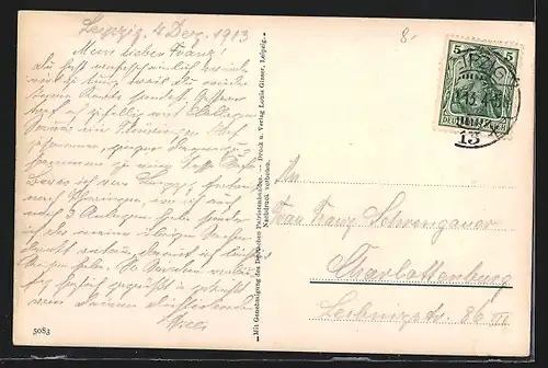 AK Leipzig, Völkerschlachtdenkmal von oben gesehen