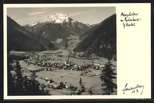 Foto-AK Hans Hruschka Nr.7: Mayrhofen mit Grünberg