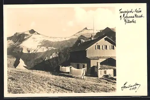 Foto-AK Hans Hruschka Nr. 1137: Tuxerjochhaus im Zillertal