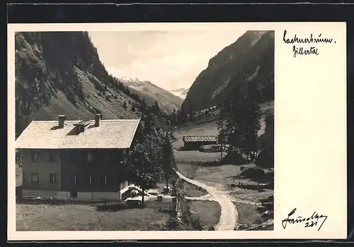 Foto-AK Hans Hruschka Nr. 231: Alpengasthaus Lacknerbrunn im Zillertal