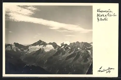 Foto-AK Hans Hruschka Nr. 289: Alpenpanorama im Zillertal