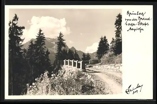 Foto-AK Hans Hruschka Nr. 309: Mayrhofen, Grünberg von der Brandberger-Strasse