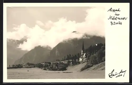 AK Hippach im Zillertal, Ortsansicht im Nebelmeer