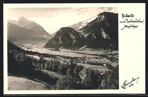 Foto-AK Hans Hruschka Nr. 150: Mayrhofen /Zillertal, Ortsansicht aus der Vogelschau