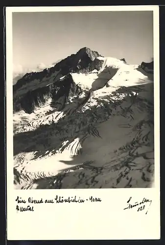 Foto-AK Hans Hruschka Nr. 828: Abend am Schönbichler-Horn, Zillertal