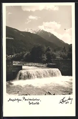 Foto-AK Hans Hruschka Nr. 82: Mayrhofen /Zillertal, Partie mit Wasserfall