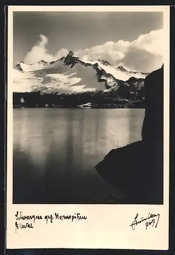 Foto-AK Hans Hruschka Nr. 747: Schwarzsee, Ansicht gegen Hornspitze