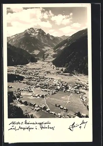 Foto-AK Hans Hruschka Nr. 9: Mayrhofen /Zillertal, Ortsansicht vom Steinerkogelhaus