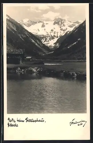 Foto-AK Hans Hruschka Nr. 414: Zillertal, Partie beim Trillupphaus