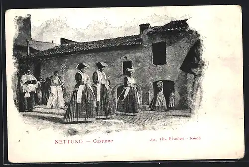 AK Nettuno, Costume, Frauen in italienischer Tracht
