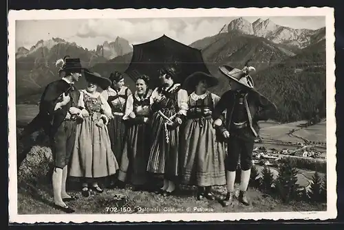 AK Costumi di Pusteria, Italiener in Tracht