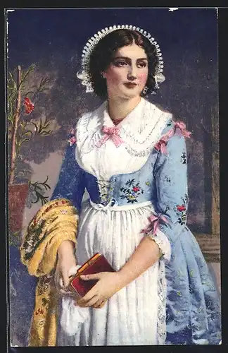 AK Costume brianzola, Frau in italienischer Tracht