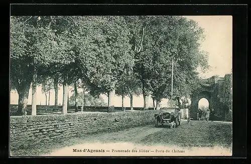 AK Mas-d`Agenais, Promenade des Allées, Porte du Chateau