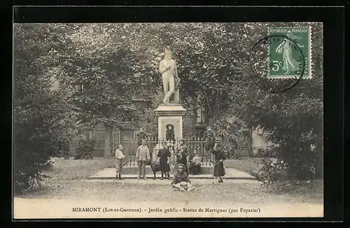 AK Miramont, Jardin public, Statue de Martignac (par Foyatier)