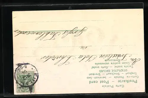 AK Jahreszahl 1905 in goldener Schrift