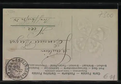 AK Kleeblatt mit Marienkäfer