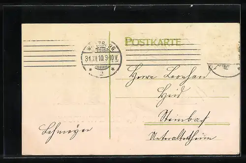 AK Jahreszahl 1911 in goldener Schrift