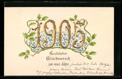 AK Jahreszahl 1905 mit Eichenlaub