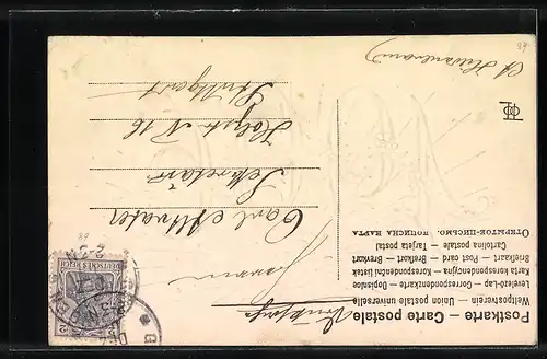 AK Jahreszahl 1906 in goldener Schrift