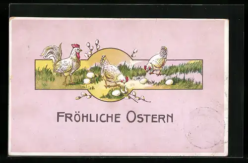 AK Hühner zu Ostern