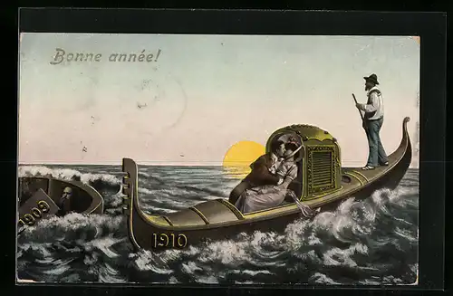 AK Jahreszahl 1910 auf einem Boot