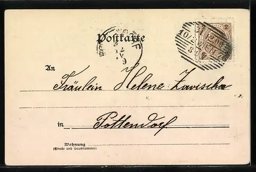 AK Liebespaar zu Neujahr