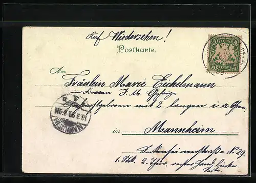 Lithographie Amor schreibt Briefe, meisselt etwas in einem Stein und ritzt etwas in einem Baum