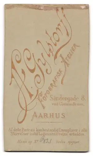 Fotografie H. Gylstorff, Aarhus, Söndergade 8, Bub im Sonntagsstaat