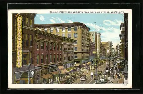 AK Norfolk, VA, Granby Street looking north from City Hall Avenue