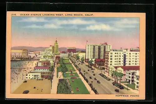 AK Long Beach, CA, Ocean Avenue looking West