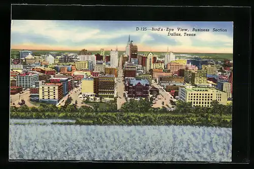 AK Dallas, TX, Bird`s Eye View, Business Section