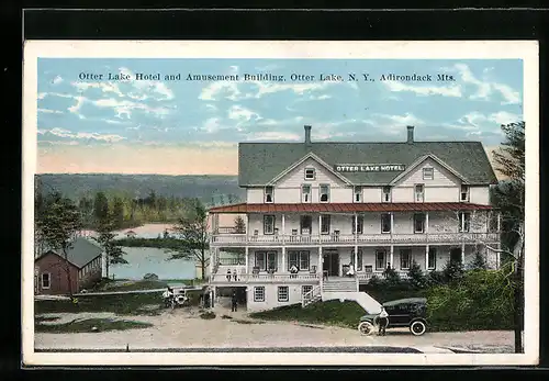 AK Otter Lake, NY, Otter Lake Hotel and Amusement Building, Adriondack Mts.
