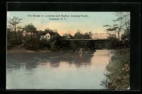 AK Luzerne, NY, The Bridge at Luzerne and Hadley