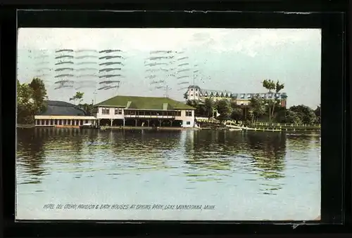 AK Spring Park, MN, Hotel del Otero, Pavillon & Bath Houses, Lake Minnetonka