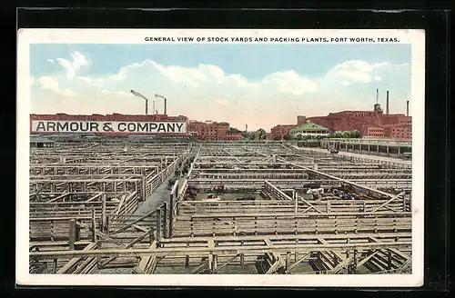 AK Fort Worth, TX, General View of Stock Yards and Packing Plants, Armour & Company