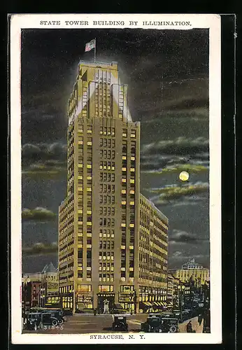 AK Syracuse, NY, State Tower Building by Illumination