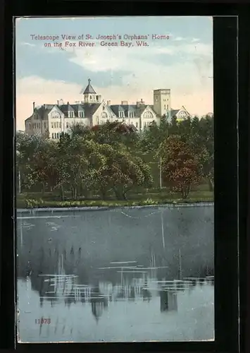 AK Green Bay, WI, Telescope View of St. Joseph`s Orphans` Home on the Fox River