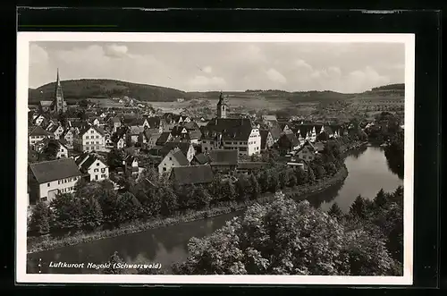 AK Nagold i. Schwarzwald, Ortsansicht aus der Vogelschau