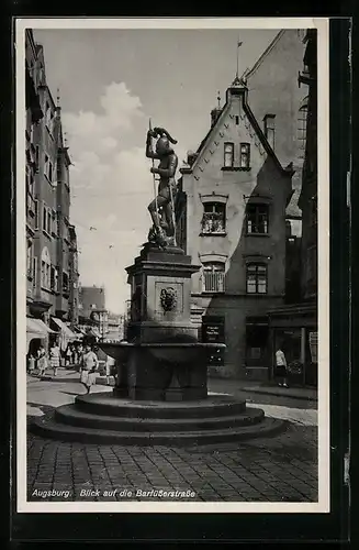 AK Augsburg, Blick auf die Barfüsserstrasse