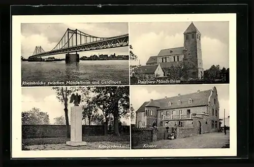 AK Duisburg-Mündelheim, Kirche, Kloster, Kriegerdenkmal