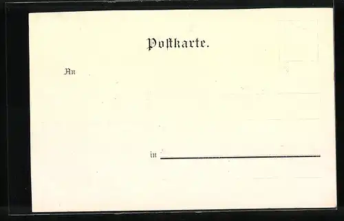 Lithographie Schweinfurt, Das Kriegerdenkmal im Licht des Mondes