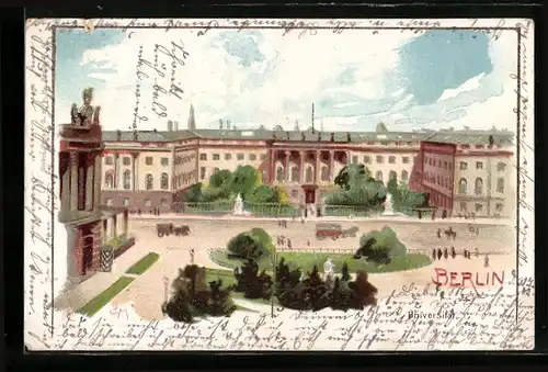 Lithographie Berlin, Partie an der Universität