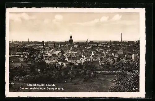 AK Spremberg / Nd.-Lausitz, Gesamtansicht vom Georgenberg