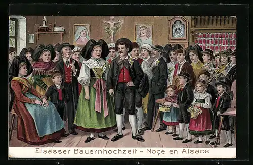 AK Elsässer Bauernhochzeit, Noce en Alsace